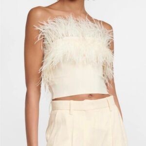 Staud ivory feather top